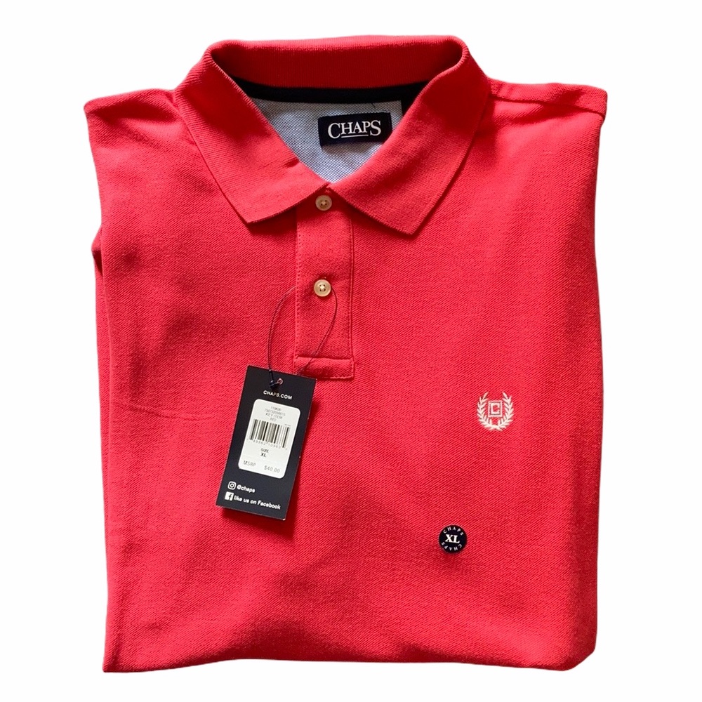 Men’s Chaps Red Short Sleeve Classic Everyday Polo